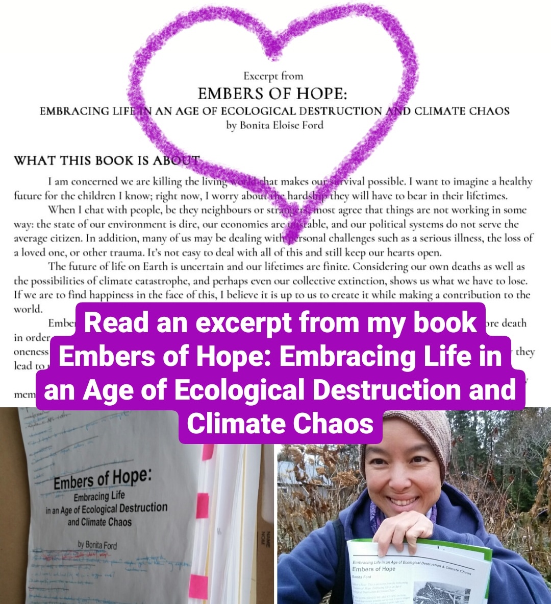 "Embers of Hope: Embracing Life in an Age of Ecological Crisis and Climate Chaos" book excerpt, by Bonita Eloise Ford.