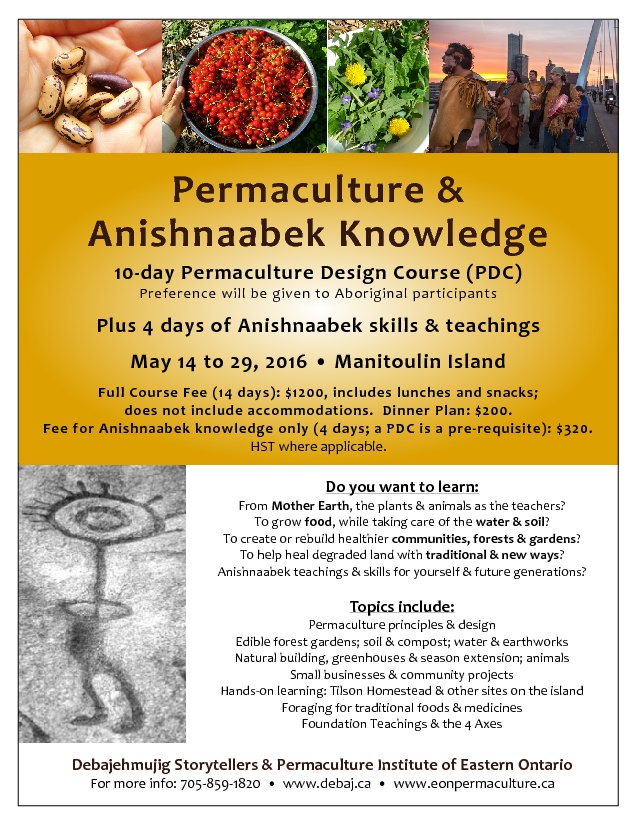 Permaculture Design Course plus Anishnaabek skills and knowledge